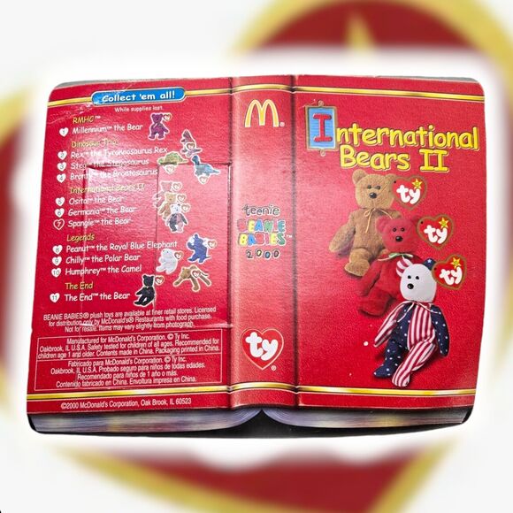 TY Teenie Beanie Baby - Rare Spangle The Bear - McDonalds 2000 New In Box - Picture 3 of 5